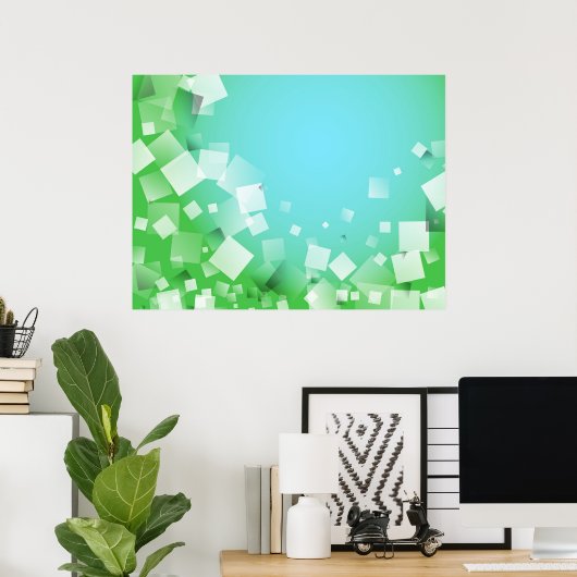 Blue Blocks Poster (Thuiskantoor)