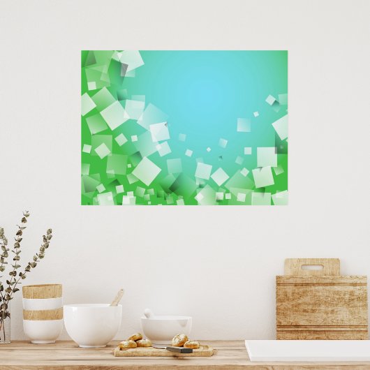 Blue Blocks Poster (Keuken)