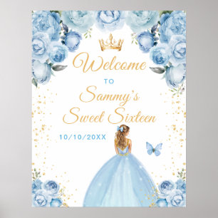 Blue Blonde Hair Prinses Sweet Sixteen Welkom Poster