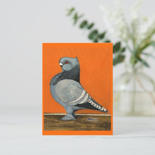 Blue Blondinette Pigeon Briefkaart (Staand voorkant)