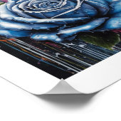 Blue Blood-Moon Roos Poster (Hoek)