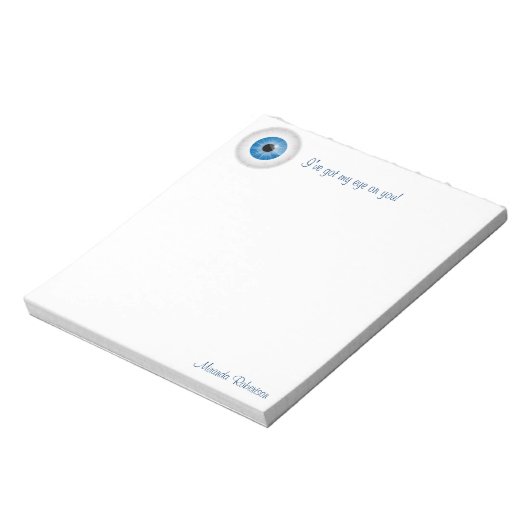 Blue Bloodshot Eyeball Notitieblok (Linkerzijde)