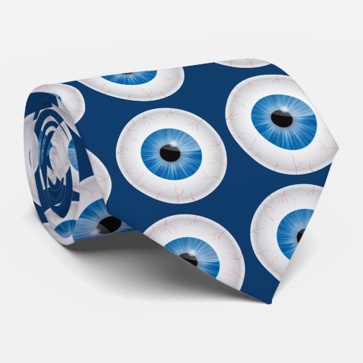 Blue Bloodshot Eyeball Stropdas (Opgerold)