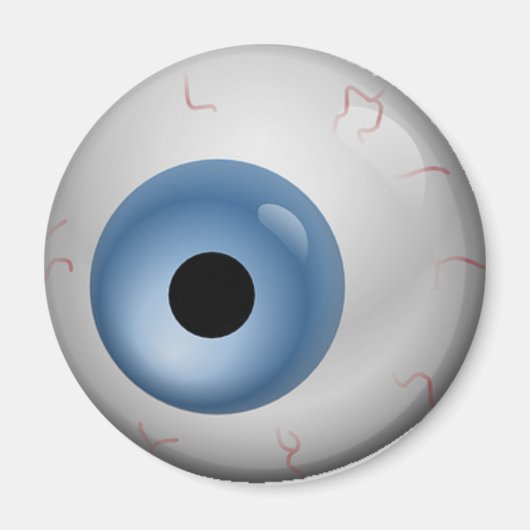 Blue Bloodshot Zombie Eyeball Halloween Magneet (Voorkant)