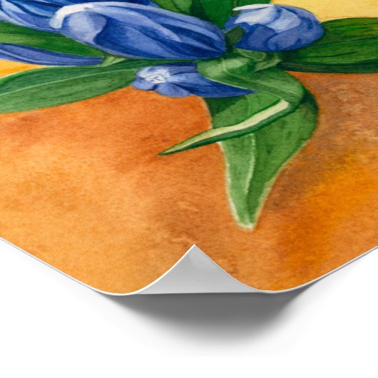 Blue Bloom beroemd gemaakt door Ramedious - Waterv Poster (Hoek)