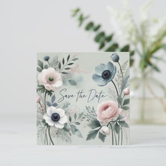 BLUE BLOOM DE DATUM OPSLAAN KAART (Staand voorkant)