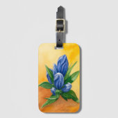 Blue Bloom – Floral Art Bagagelabel (Voorkant (verticaal))