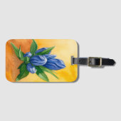 Blue Bloom – Floral Art Bagagelabel (Voorkant (horizontaal))