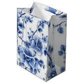 Blue Bloom Gift Bag Medium Cadeauzakje (Voorkant Gekanteld)