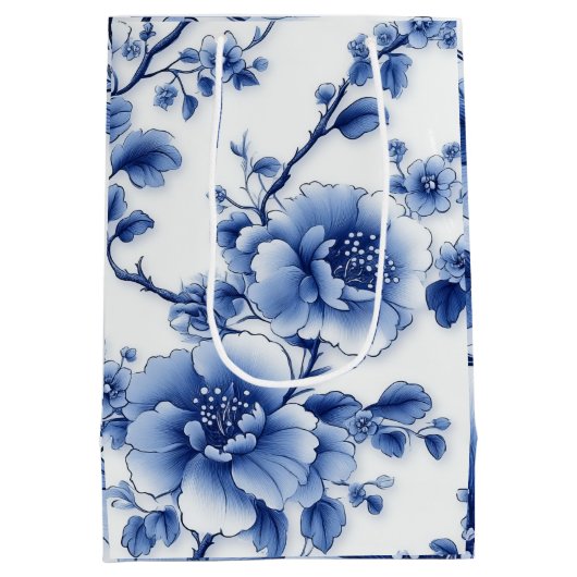 Blue Bloom Gift Bag Medium Cadeauzakje (Achterkant)