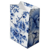 Blue Bloom Gift Bag Medium Cadeauzakje (Achterkant Gekanteld)