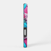 "Blue Bloom Harmony" iPhone 16 Hoesje (Rechterkant)