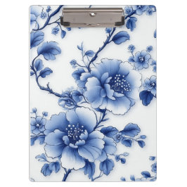 Blue Bloom Metal Clip Pad Klembord