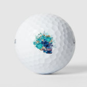 Blue Bloom Requiem Golfballen – Premium Bloemmotie (Voorkant)