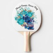 Blue Bloom Requiem Ping Pong Paddle – Artistic Flo Tafeltennisbatje (Voorkant)