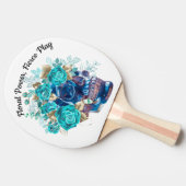 Blue Bloom Requiem Ping Pong Paddle – Artistic Flo Tafeltennisbatje (Zijkant)
