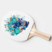 Blue Bloom Requiem Ping Pong Paddle – Artistic Flo Tafeltennisbatje (Zijkant)