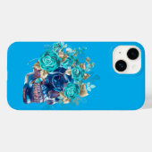 Blue Bloom Requiem Tote Bag – Elegante Bloem Kunst Case-Mate iPhone Case (Achterkant (horizontaal))