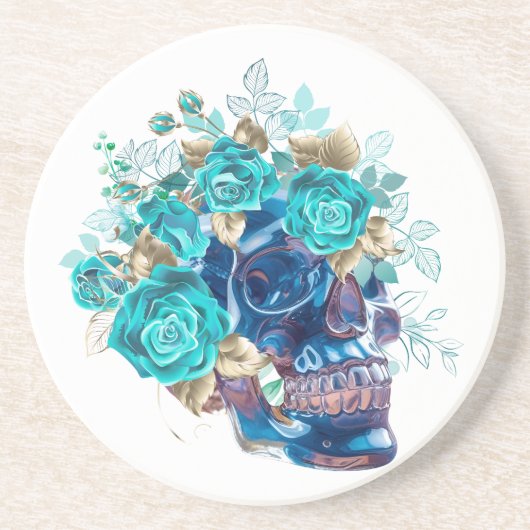 Blue Bloom Requiem Zandsteen Onderzetter (Voorkant)