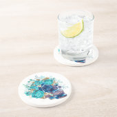 Blue Bloom Requiem Zandsteen Onderzetter (Zijkant)