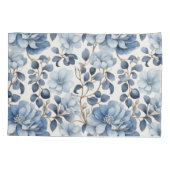  Blue Bloom Reverie – Floral Pillowcase Kussensloop (Achterkant)