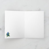 Blue Bloom Waterverf Art – gevouwen bedankkaart (Binnen)