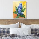 "Blue Bloom" – Waterverf Bloemencanvas Canvas Afdruk