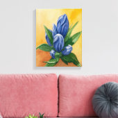 "Blue Bloom" – Waterverf Bloemencanvas Canvas Afdruk (Insitu (Woonkamer))