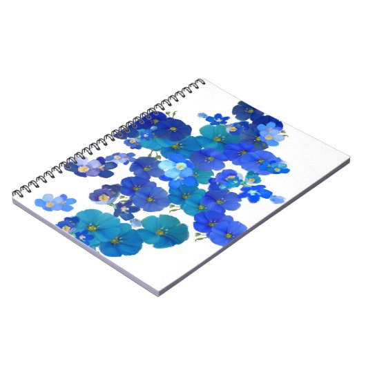 Blue Blooms op papier Notitieboek (Linkerzijde)