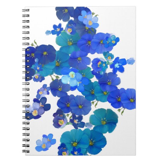 Blue Blooms op papier Notitieboek (Voorkant)