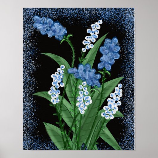 Blue Blooms Poster (Voorkant)