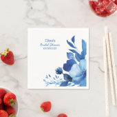 Blue Blooms Waterverf Custom Vrijgezellenfeest Servet (Insitu)