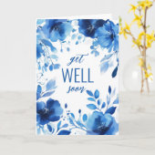 Blue Blooms Waterverf KRIJGEN GOED SNEL AANGEPAST Kaart (Gele Bloem)