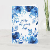 Blue Blooms Waterverf SORRY VOOR VERLIES CUSTOM Kaart (Voorkant)