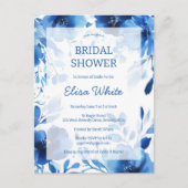 Blue Blooms Waterverf Vrijgezellenfeest CUSTOM Briefkaart (Voorkant)