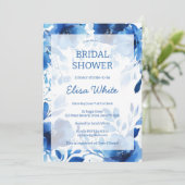 Blue Blooms Waterverf Vrijgezellenfeest CUSTOM Kaart (Staand voorkant)