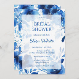 Blue Blooms Waterverf Vrijgezellenfeest CUSTOM Kaart