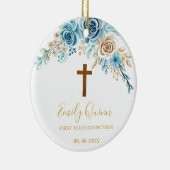 Blue Blossom Communion Chalice Keepsake Ornament" Keramisch Ornament (Rechts)