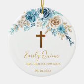 Blue Blossom Communion Chalice Keepsake Ornament" Keramisch Ornament (Voorkant)