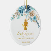 Blue Blossom Communion Chalice Keepsake Ornament" Keramisch Ornament (Rechts)