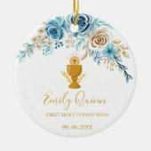 Blue Blossom Communion Chalice Keepsake Ornament" Keramisch Ornament (Voorkant)