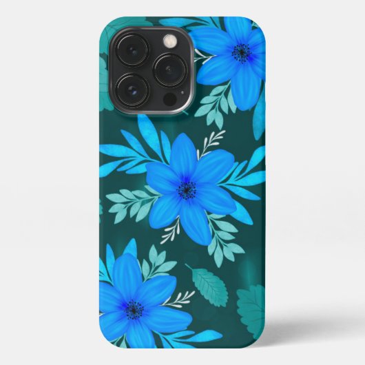 Blue Blossom Elegance iPhone-Hoesje iPhone Hoesje (Achterkant)