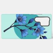 Blue Blossom Elegance" telefoonhoesontwerp Samsung Galaxy Hoesje (Achterkant horizontaal)