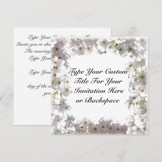 Blue Blossom Invitalized RSVP-kaarten Kaart (Voorkant / Achterkant)