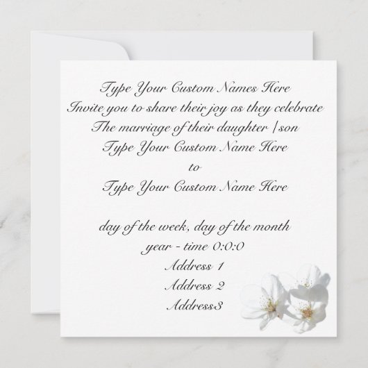 Blue Blossom Invitalized RSVP-kaarten Kaart (Achterkant)