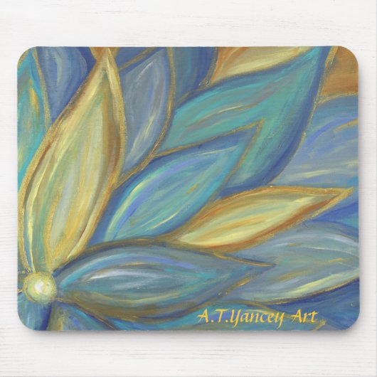 Blue Blossom Mousepad Muismat (Voorkant)