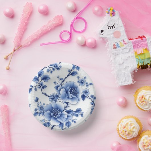 Blue Blossom Paper Bord (Feest)