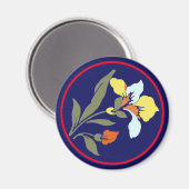 Blue Blossom Round Magnet (Voorkant / Achterkant)