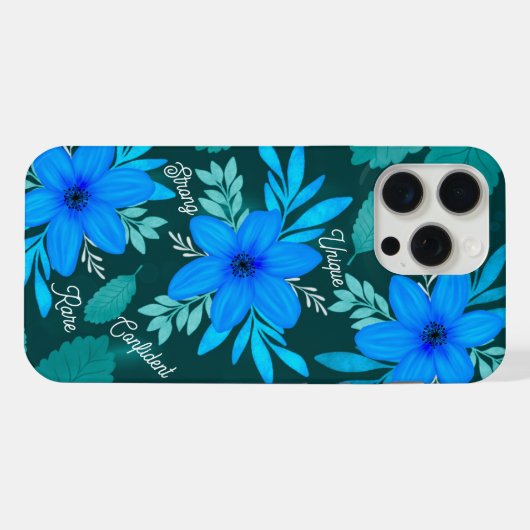 Blue Blossom Sterkte iPhone Hoesje iPhone 15 Pro Max Case (Achterkant horizontaal)