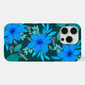 Blue Blossom Strength iPhone Hoesje 15 Pro Max Case (Achterkant horizontaal)